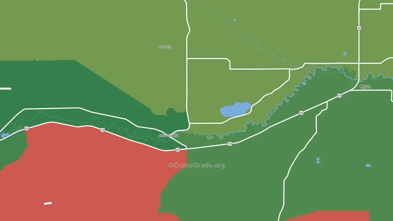 Bridgeland, UT Map of Vehicle Theft Rates