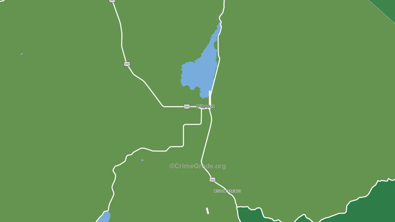 Bridgeport, CA Map of Vehicle Theft Rates