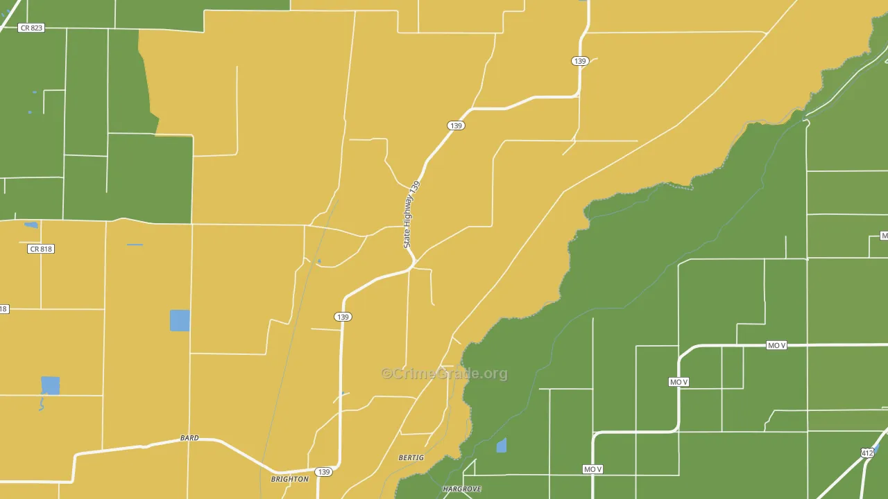 Brighton, AR Map of Vehicle Theft Rates
