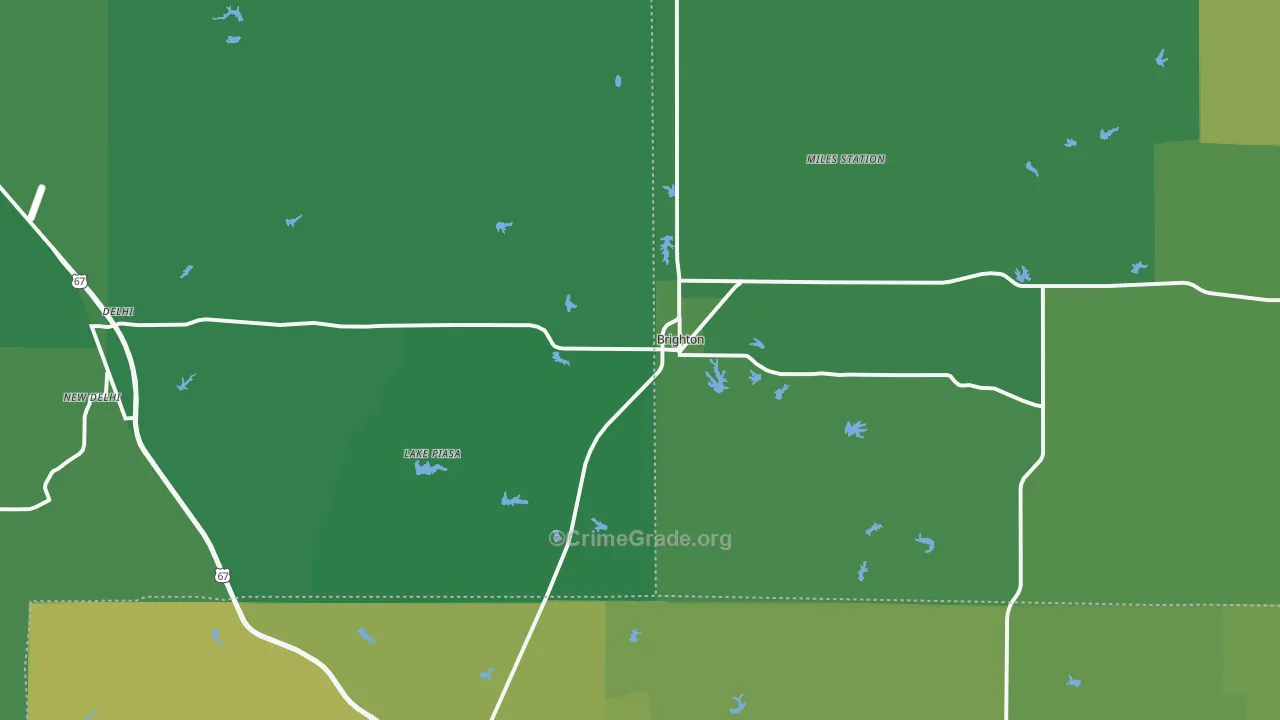 Brighton, IL Map of Vehicle Theft Rates