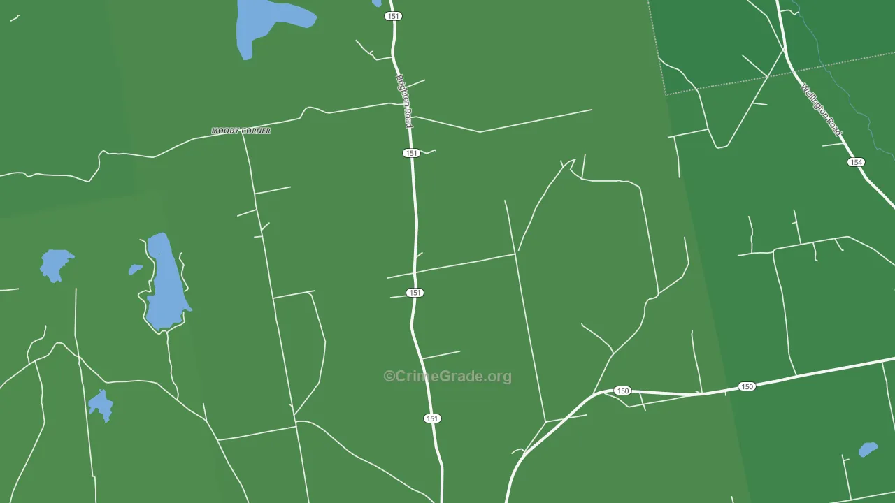 Brighton, ME Map of Vehicle Theft Rates