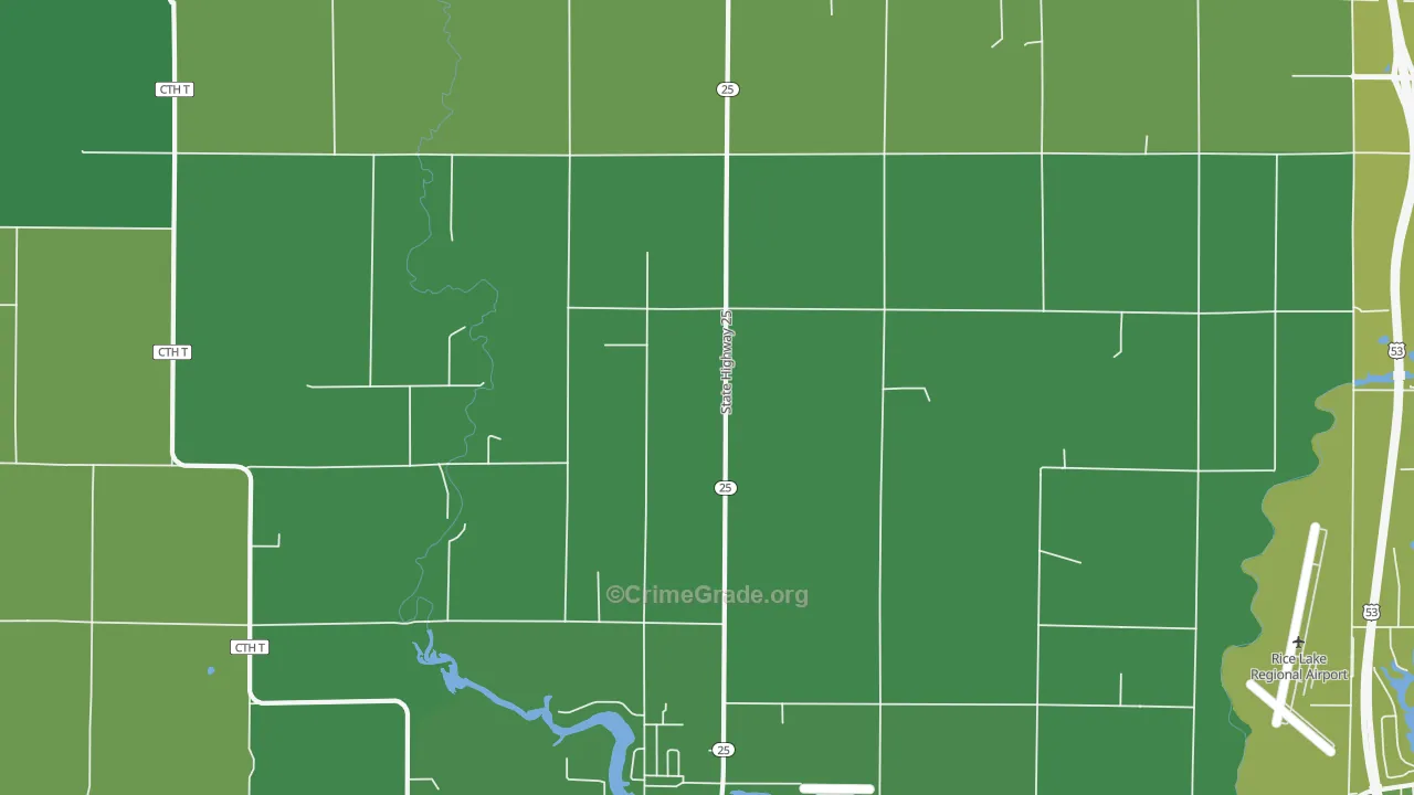 Brill, WI Map of Vehicle Theft Rates