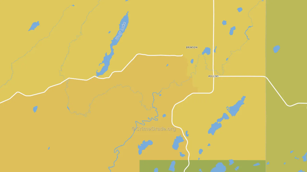 Brimson, MN Map of Vehicle Theft Rates