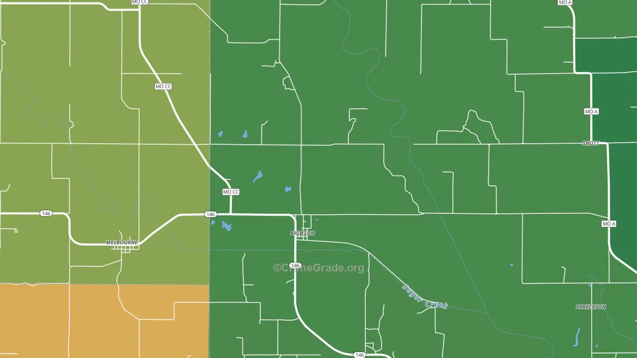 Brimson, MO Map of Vehicle Theft Rates
