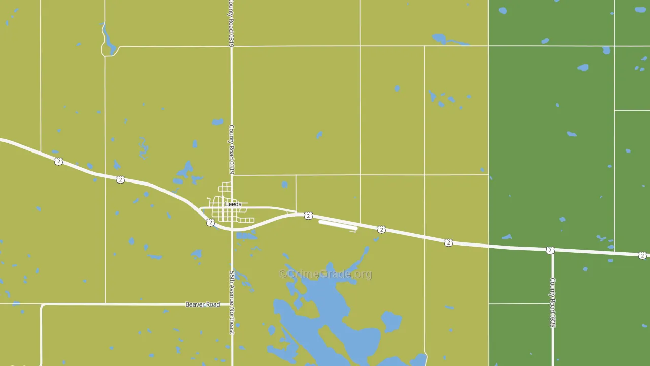Brinsmade, ND Map of Vehicle Theft Rates
