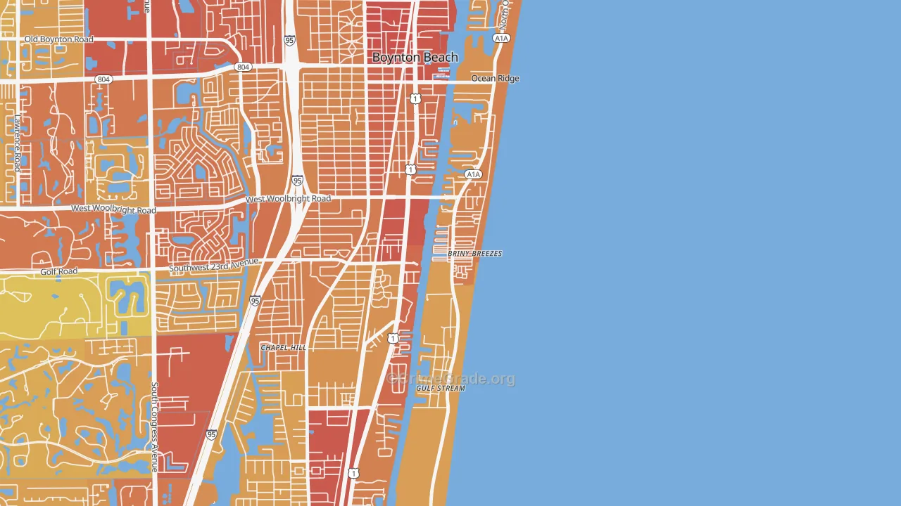 Briny Breezes, FL Map of Vehicle Theft Rates