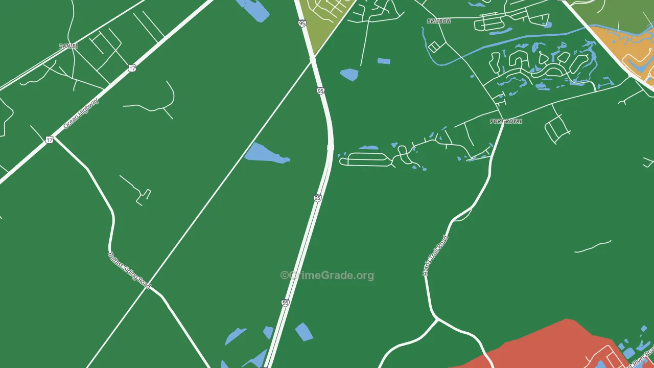 Brisbon, GA Map of Vehicle Theft Rates