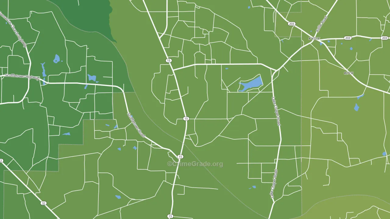 Bristol, GA Map of Vehicle Theft Rates