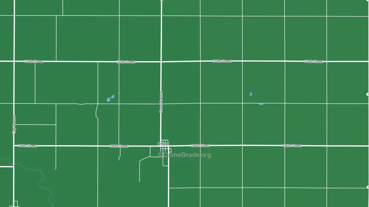 Bristow, IA Map of Vehicle Theft Rates