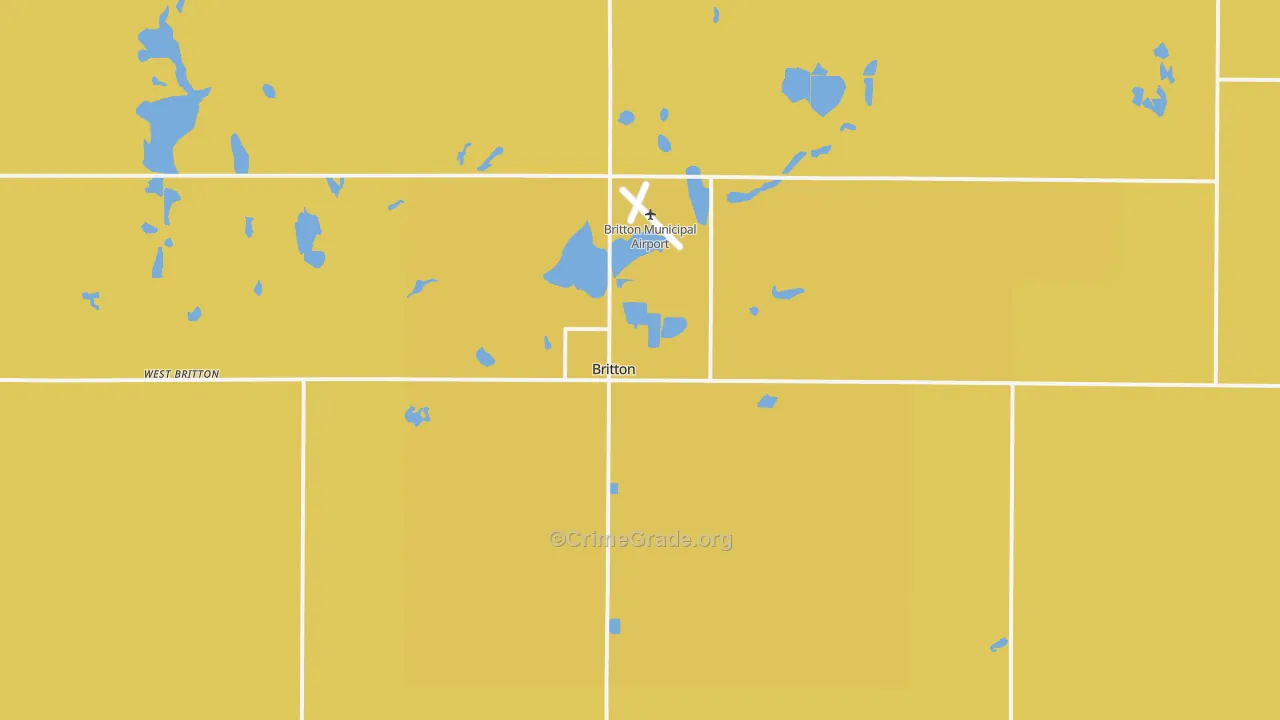 Britton, SD Map of Vehicle Theft Rates