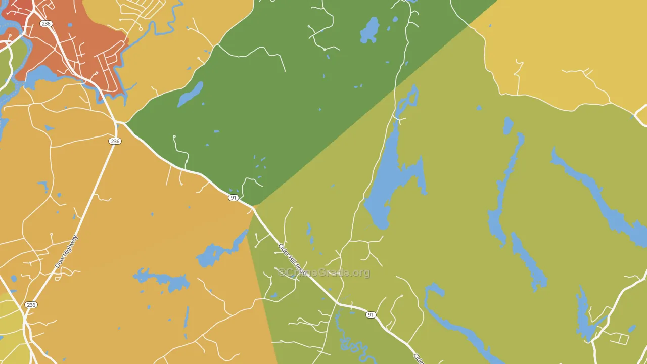 Brixham, ME Map of Vehicle Theft Rates