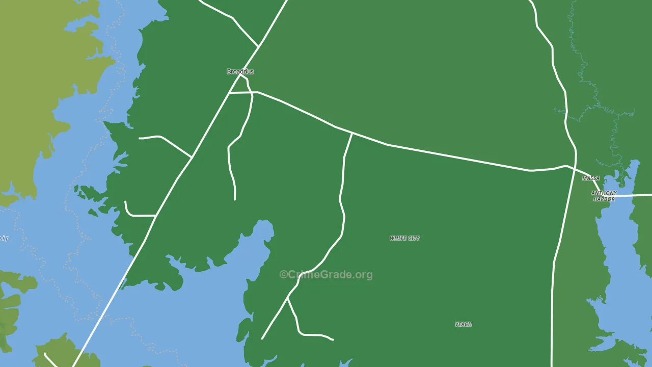 Broaddus, TX Map of Vehicle Theft Rates