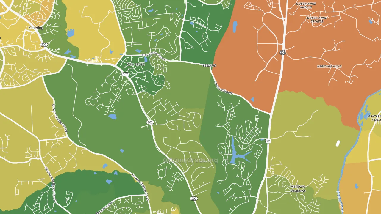 Brock Hall, MD Map of Vehicle Theft Rates