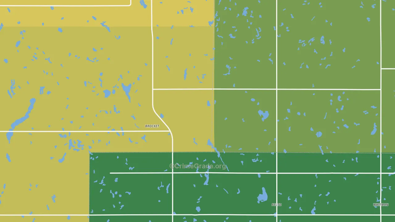 Brocket, ND Map of Vehicle Theft Rates