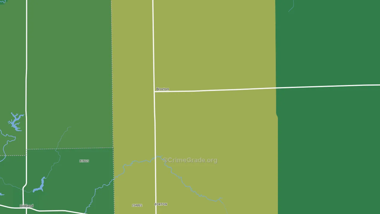 Brocton, IL Map of Vehicle Theft Rates