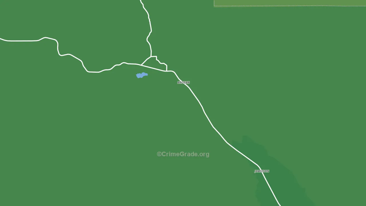 Brogan, OR Map of Vehicle Theft Rates