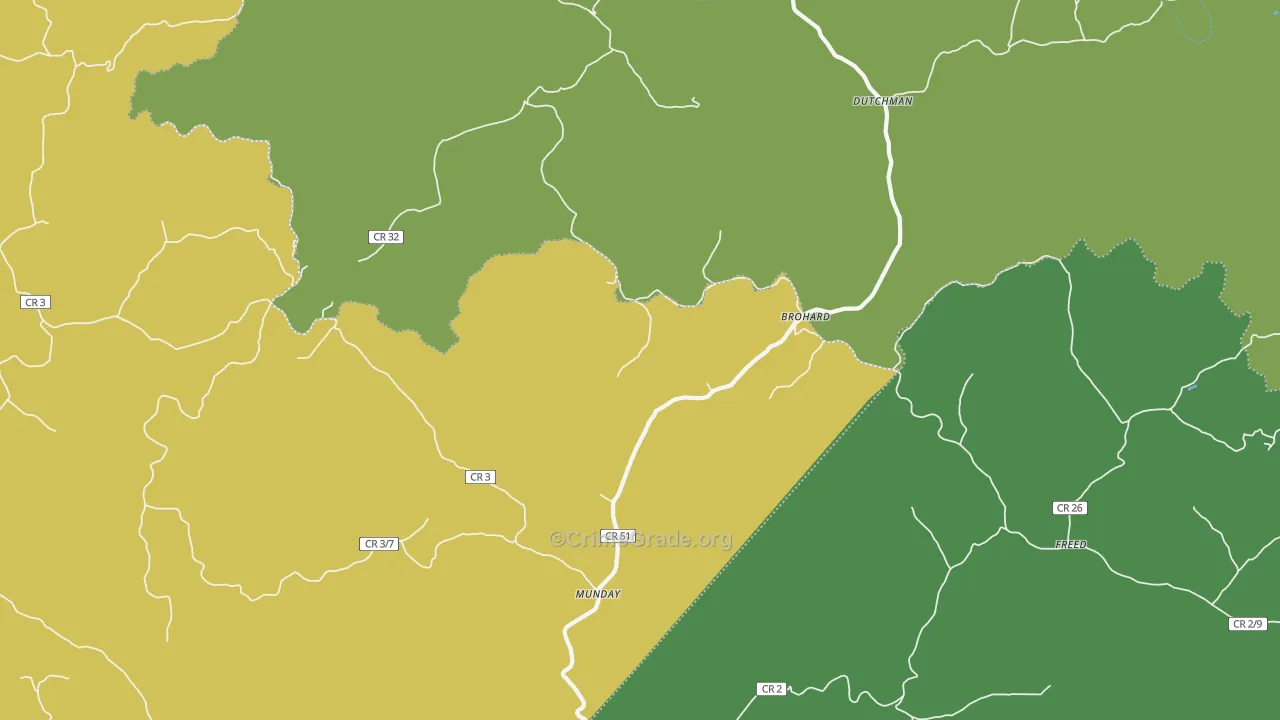 Brohard, WV Map of Vehicle Theft Rates