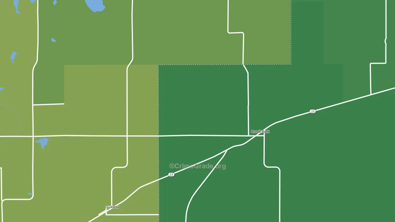 Brook Park, MN Map of Vehicle Theft Rates