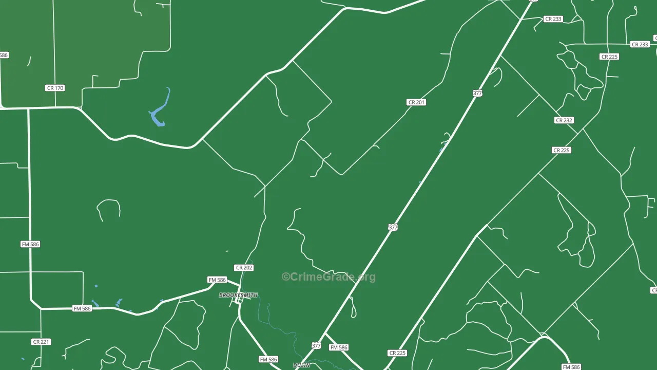 Brookesmith, TX Map of Vehicle Theft Rates