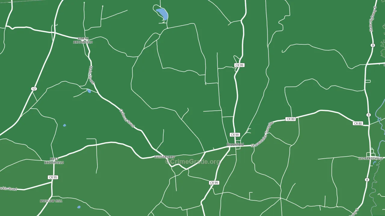 Brookfield, NY Map of Vehicle Theft Rates