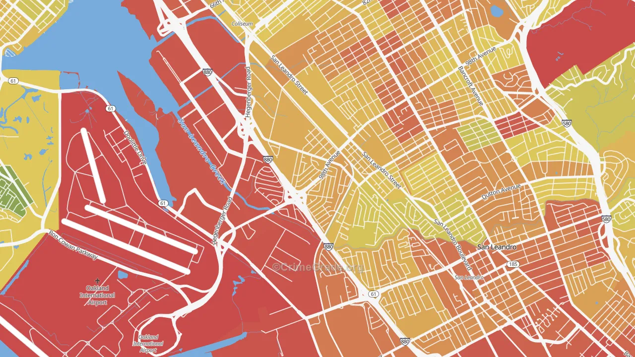 Brookfield Village, Oakland, CA Map of Vehicle Theft Rates