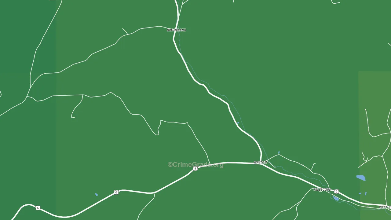 Brookland, PA Map of Vehicle Theft Rates