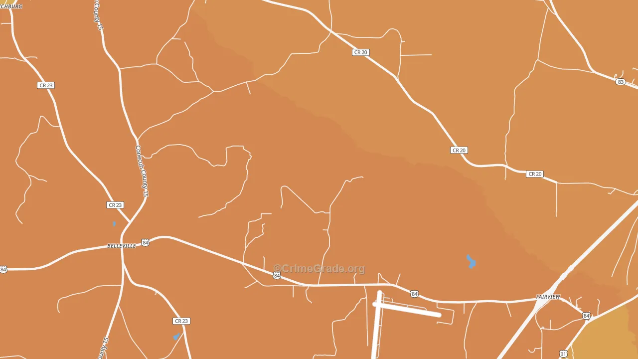 Brooklyn, AL Map of Vehicle Theft Rates