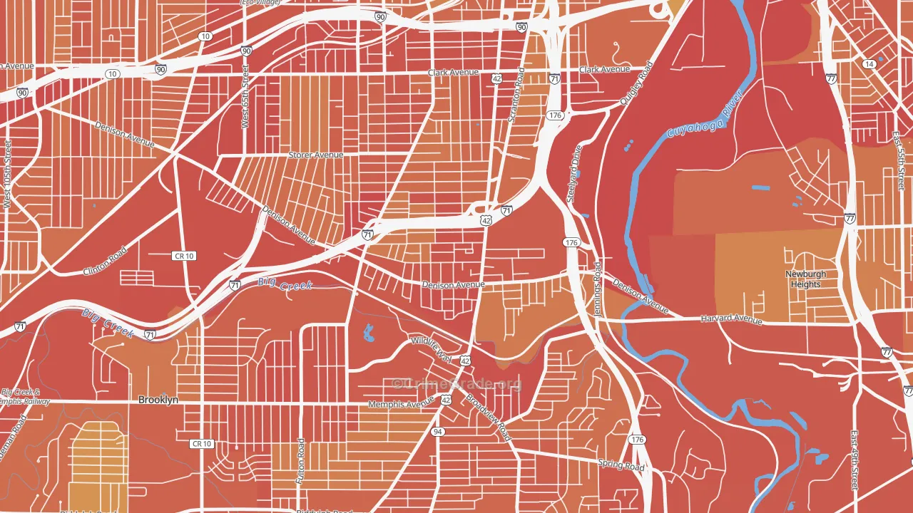Brooklyn-Centre, Cleveland, OH Map of Vehicle Theft Rates