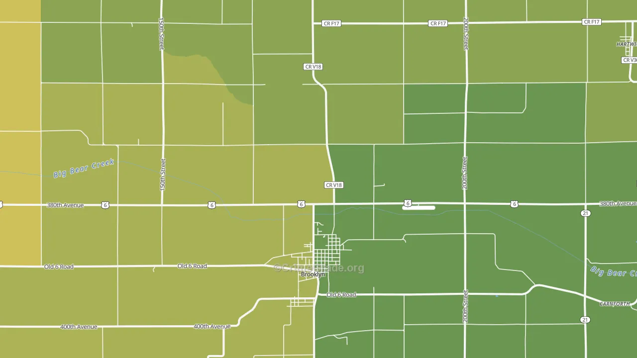 Brooklyn, IA Map of Vehicle Theft Rates