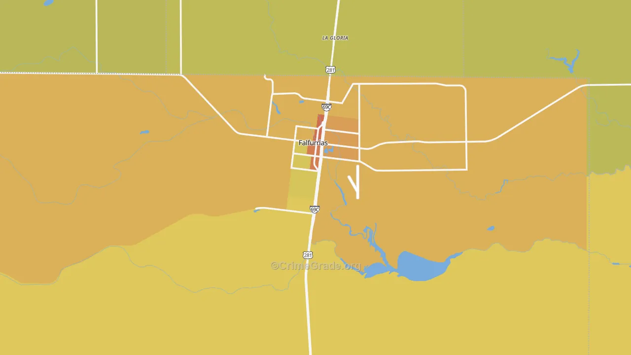 Brooks County, TX Map of Vehicle Theft Rates