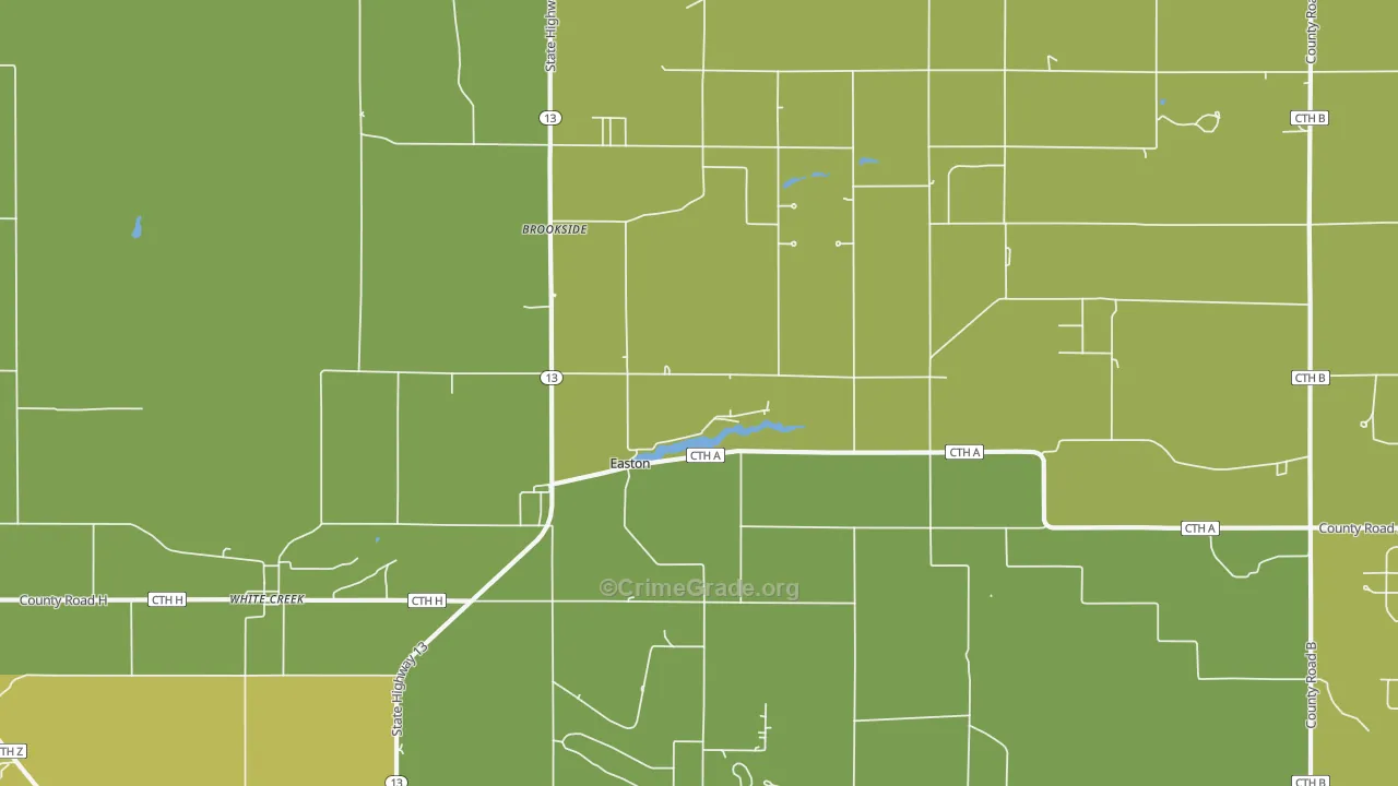 Brookside, WI Map of Vehicle Theft Rates