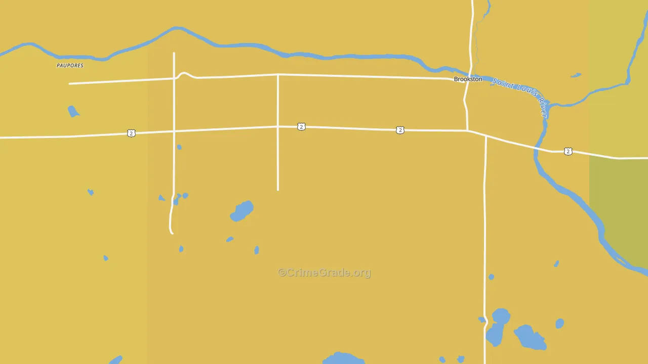 Brookston, MN Map of Vehicle Theft Rates