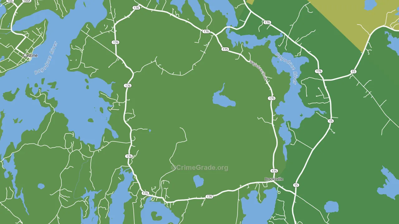 Brooksville, ME Map of Vehicle Theft Rates