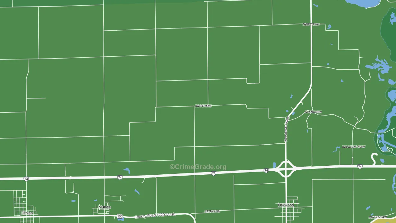 Brothers, IL Map of Vehicle Theft Rates