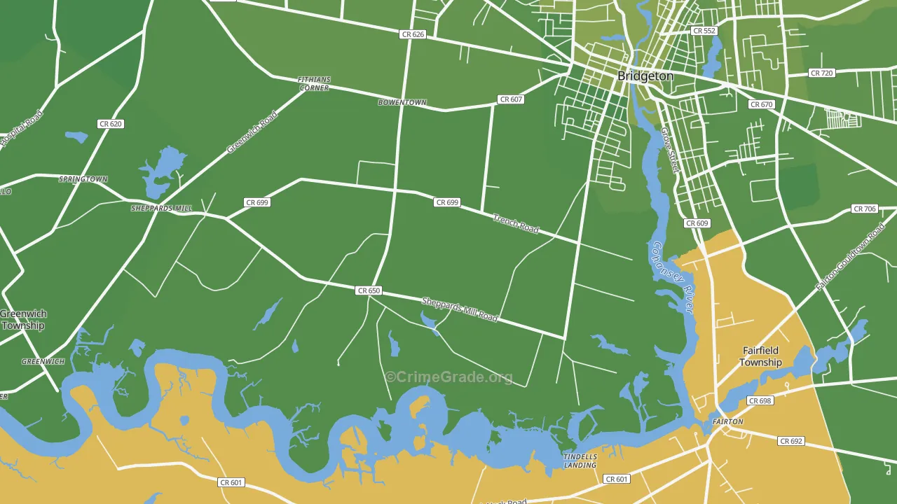 Brotmanville, NJ Map of Vehicle Theft Rates
