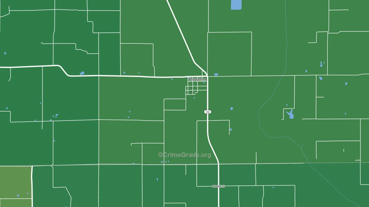 Broughton, IL Map of Vehicle Theft Rates