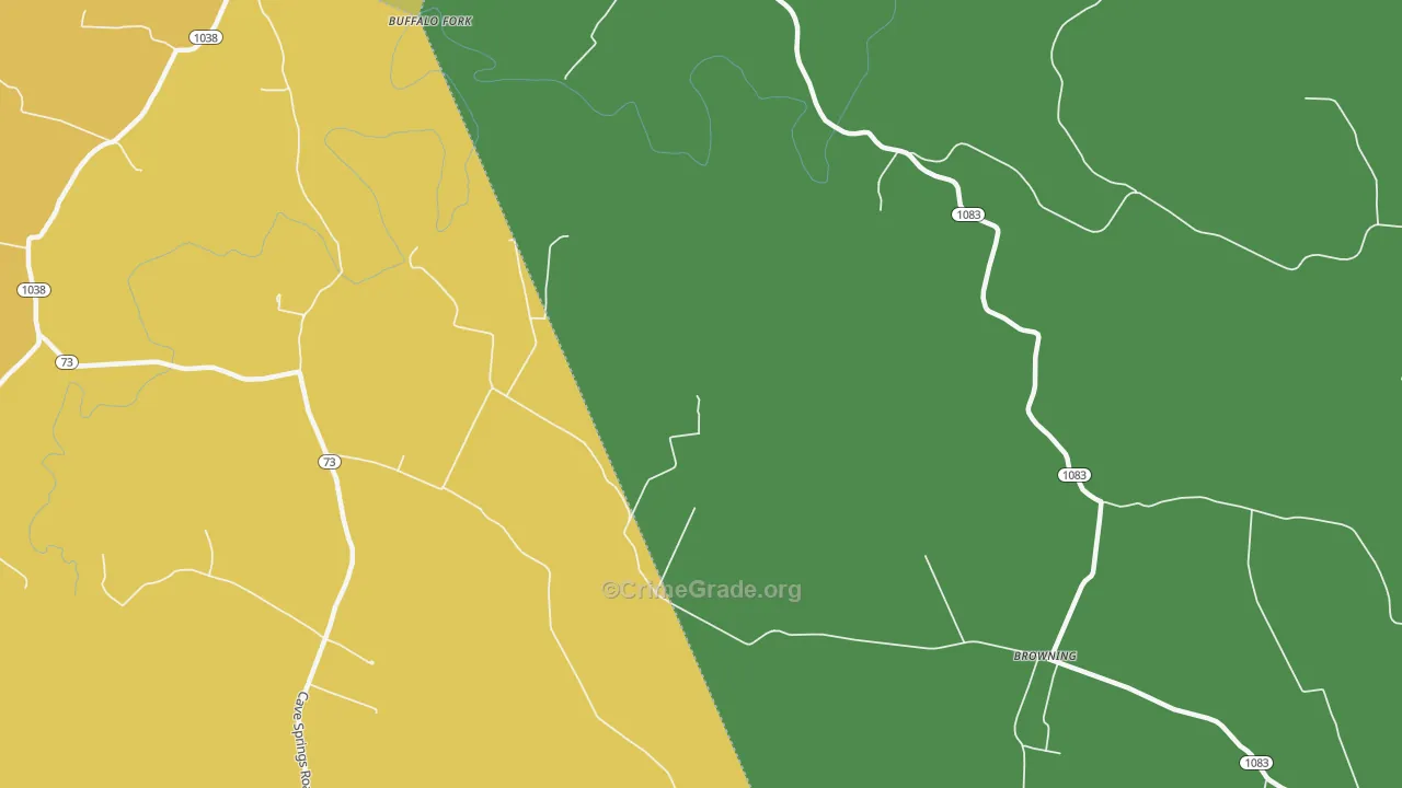 Browning, KY Map of Vehicle Theft Rates