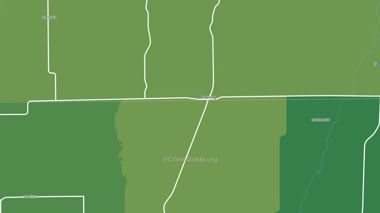 Browning, MO Map of Vehicle Theft Rates
