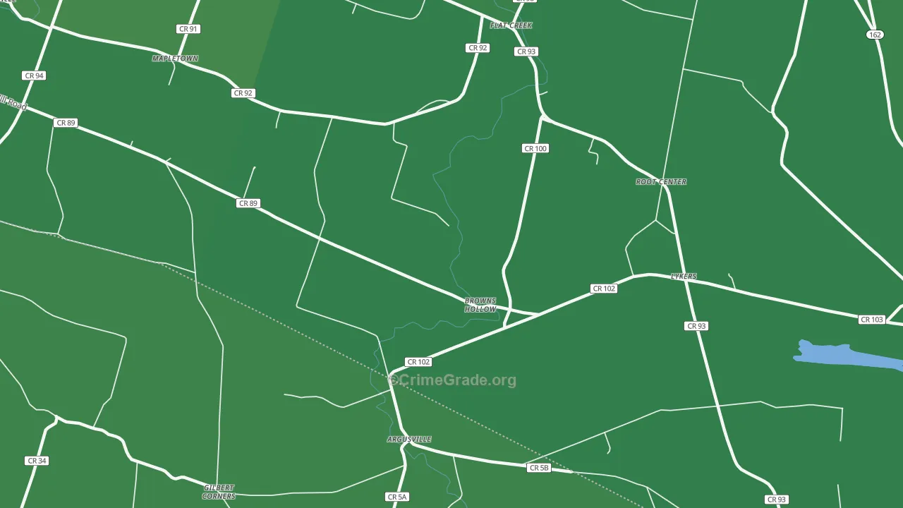 Browns Hollow, NY Map of Vehicle Theft Rates