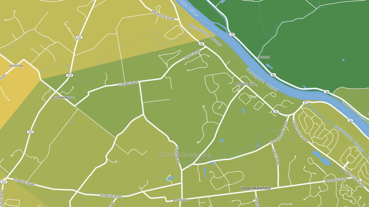 Brownsburg, PA Map of Vehicle Theft Rates