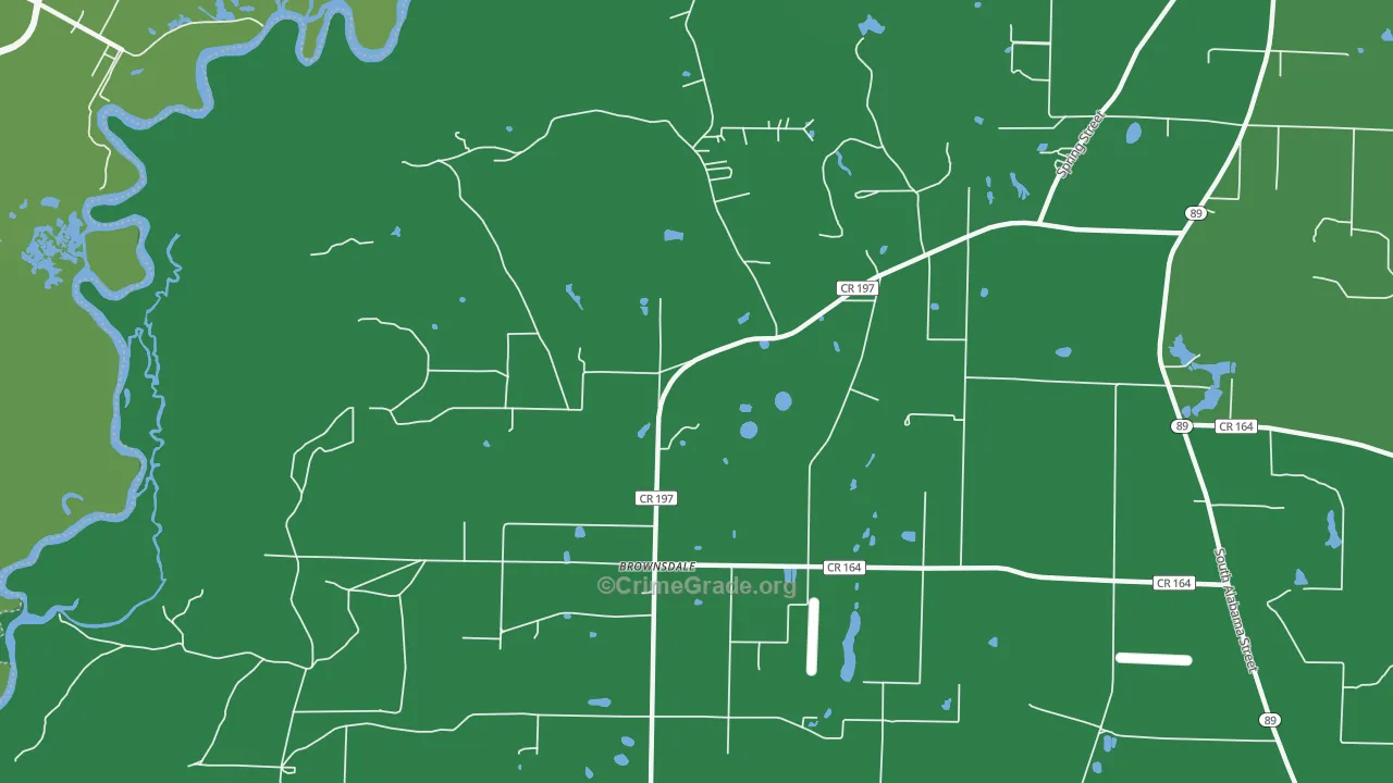 Brownsdale, FL Map of Vehicle Theft Rates