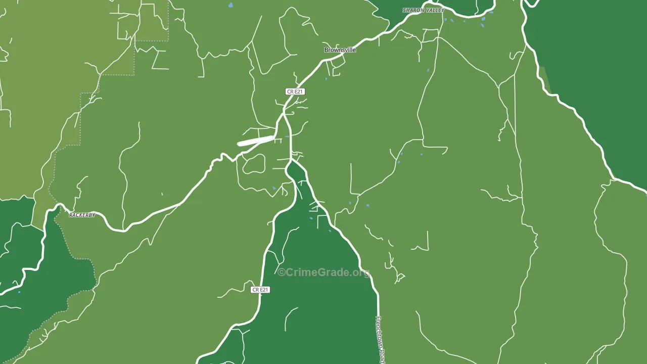 Brownsville, CA Map of Vehicle Theft Rates
