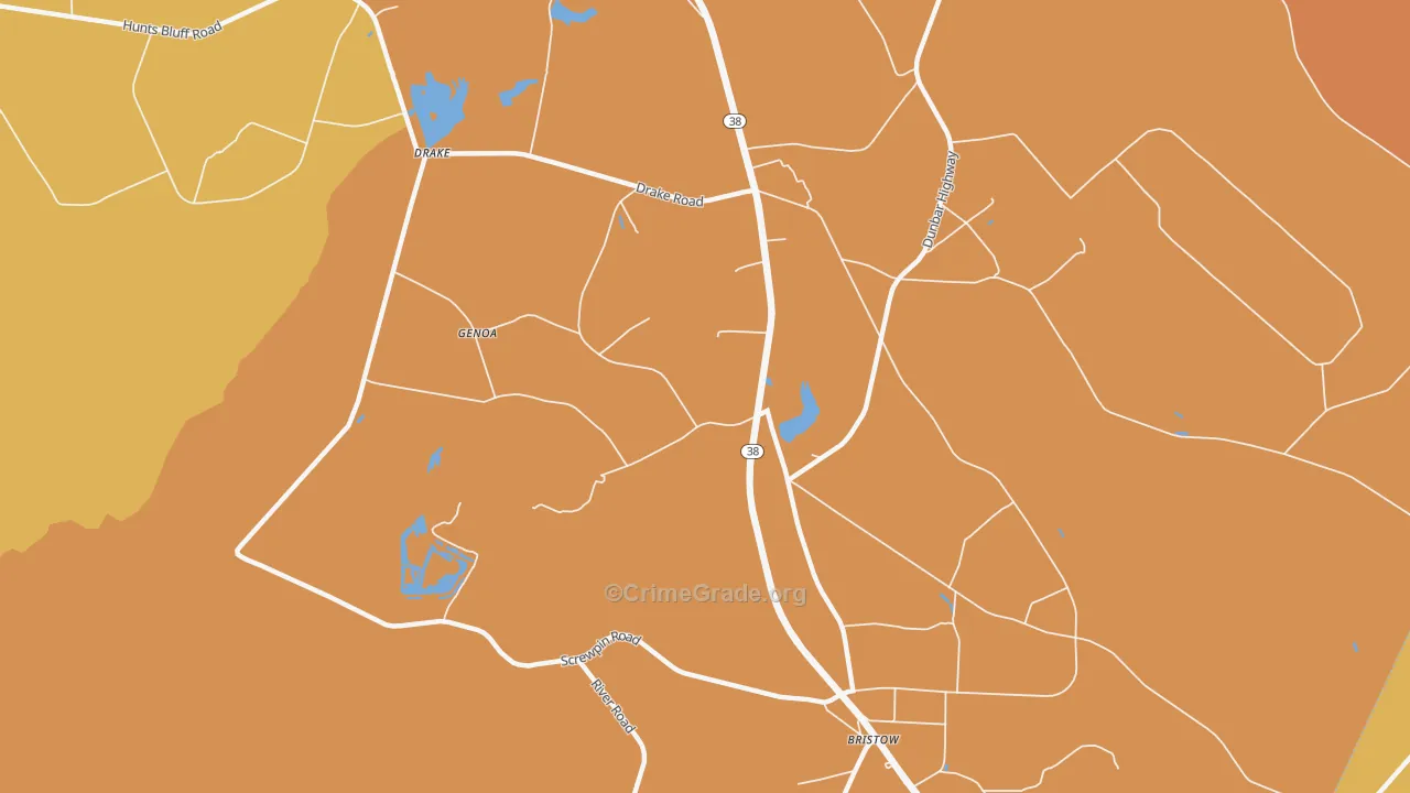 Brownsville, SC Map of Vehicle Theft Rates