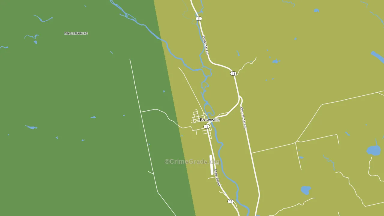 Brownville Junction, ME Map of Vehicle Theft Rates