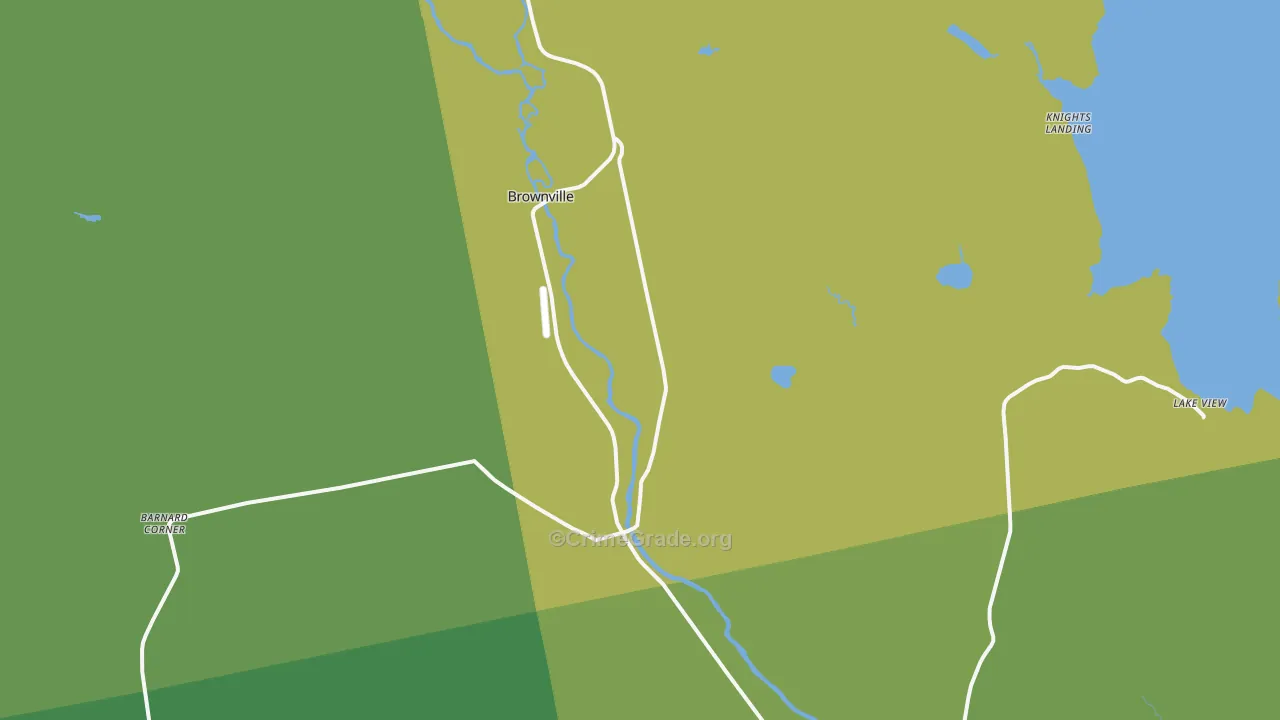 Brownville, ME Map of Vehicle Theft Rates