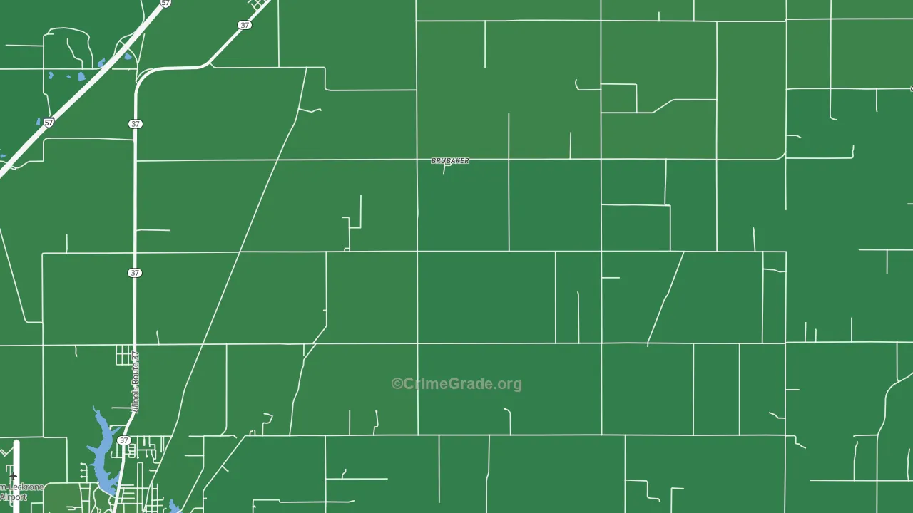 Brubaker, IL Map of Vehicle Theft Rates