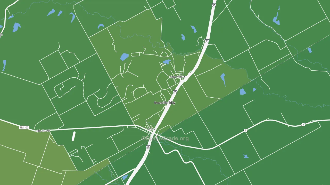 Bruceville-Eddy, TX Map of Vehicle Theft Rates