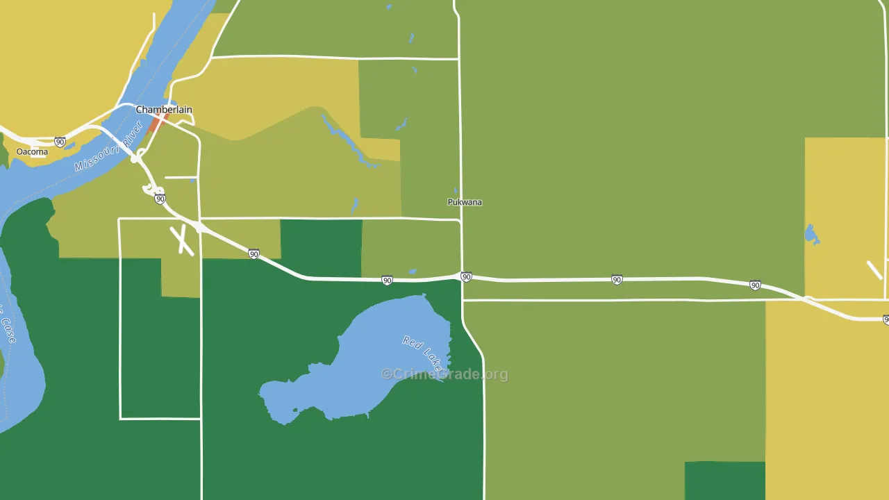Brule County, SD Map of Vehicle Theft Rates