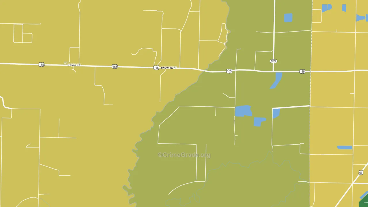 Brummitt, AR Map of Vehicle Theft Rates