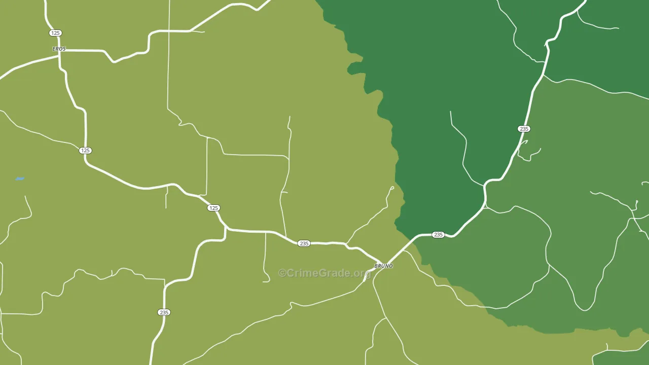 Bruno, AR Map of Vehicle Theft Rates